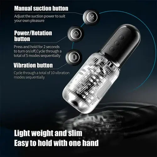 XS14 Pro: Male Masturbator with Handle, Suction & Dual Motors