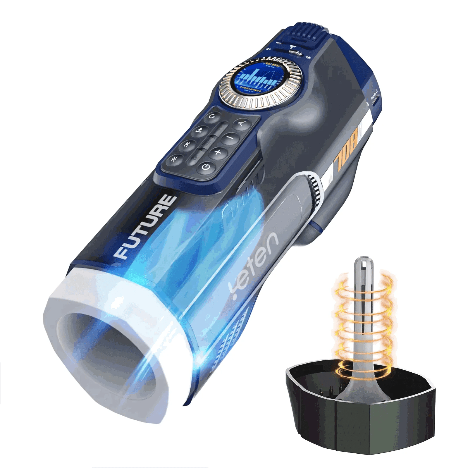 XT7: Male Masturbator with Airbag Massage, Heated Base & Dual Sleeves