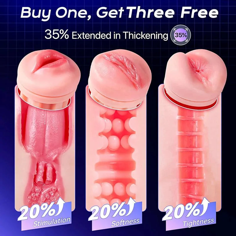 XV11: Male Masturbator with 3 Realistic Sleeves, Suction & App Control