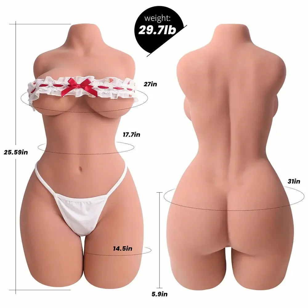 Adna: 13.49 kg Brown-Skin Curvy Torso with Huge Soft Breasts