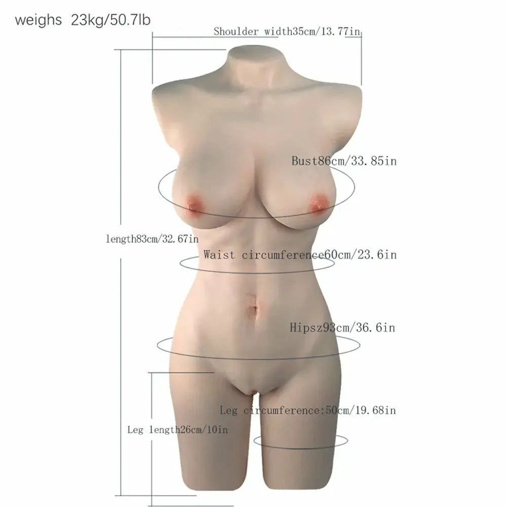 Blanche: 26 kg Life-Size Full-Silicone Torso with Soft Curves