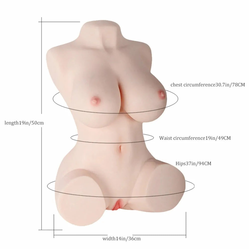Lily: 13.5 kg Petite Silicone Torso with Gel Breasts & Bubble Butt