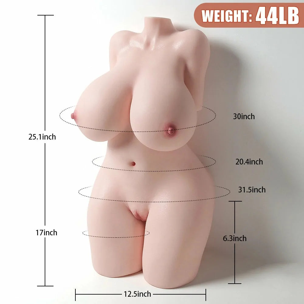 Vanessa: 20 kg Full-Silicone Torso with Big Gel Breasts & Thick Ass