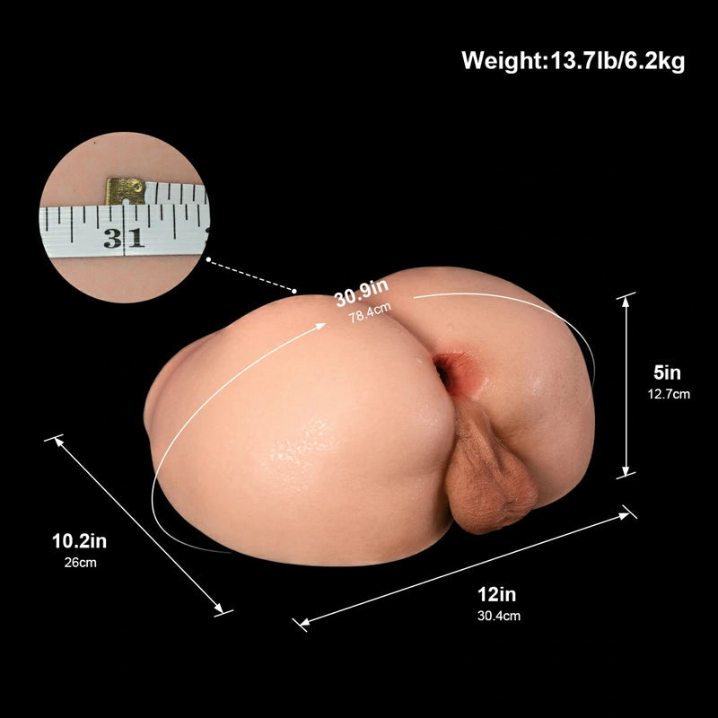 Oliver: 6.2kg Silicone Gay Male Ass with Testicles & 17.3cm Deep Anal Tunnel