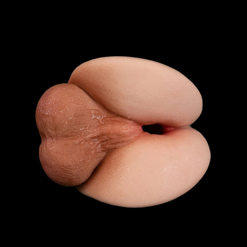 Jack: 1.0kg Silicone Gay Anal Stroker with Realistic Testicles & 17.2cm Deep Channel